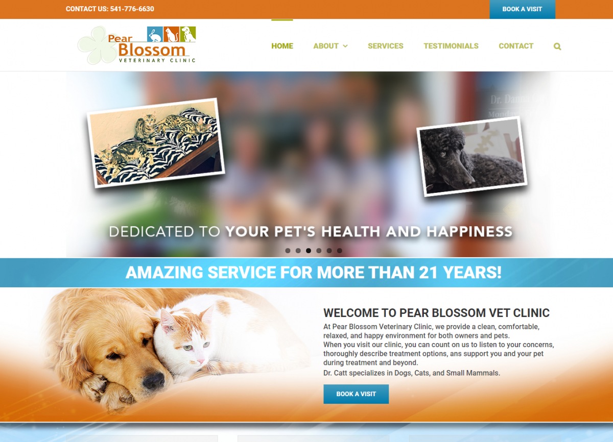 Pear Blossom Veterinary site Design The Sign Dude